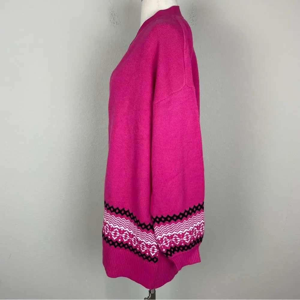 Lane Bryant Pink Black Color Block Cardigan Sweater NWT 14/16 - Picture 3 of 10